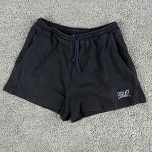 VINTAGE Everlast Shorts Womens Medium Black Drawstring Cotton Running Gym 90s